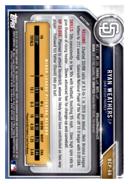 2019 Bowman Chrome Baseball "Prospects" Insert Cards #BCP1 to #BCP250 - Picture 97 of 353