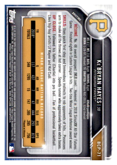 2019 Bowman Chrome Baseball "Prospects" Insert Cards #BCP1 to #BCP250 - Picture 105 of 353