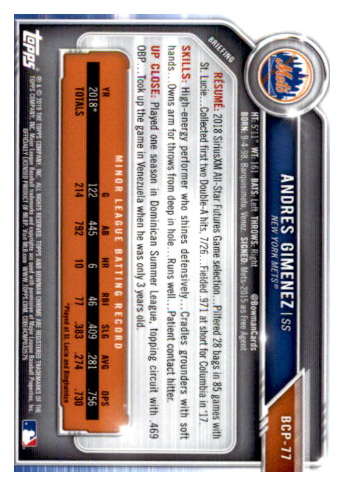 2019 Bowman Chrome Baseball "Prospects" Insert Cards #BCP1 to #BCP250 - Picture 117 of 353