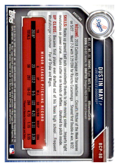 2019 Bowman Chrome Baseball "Prospects" Insert Cards #BCP1 to #BCP250 - Picture 123 of 353