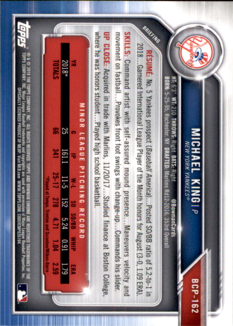 2019 Bowman Chrome Baseball "Prospects" Insert Cards #BCP1 to #BCP250 - Picture 251 of 353