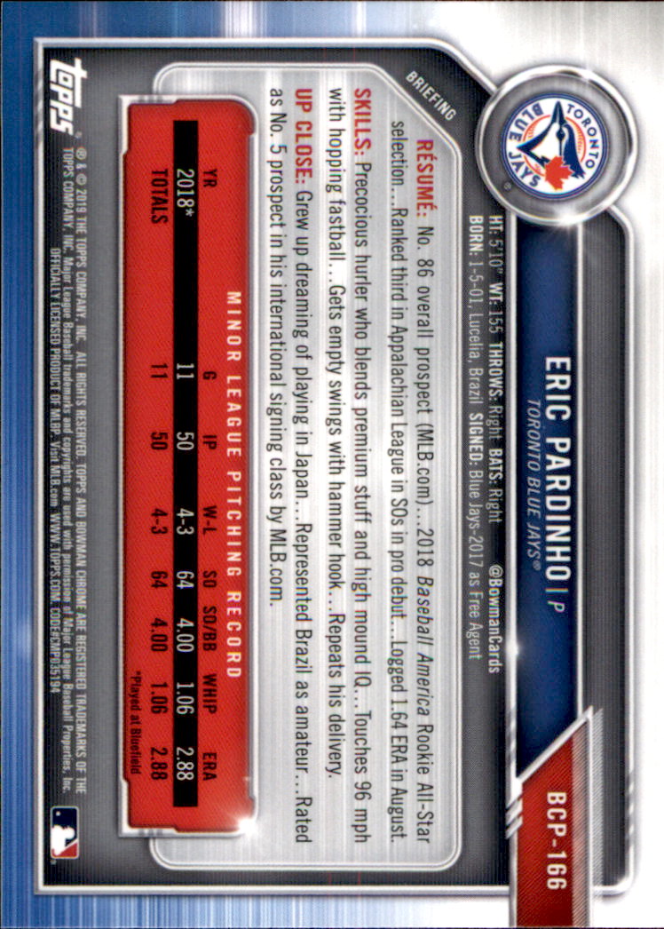 2019 Bowman Chrome Baseball "Prospects" Insert Cards #BCP1 to #BCP250 - Picture 257 of 353