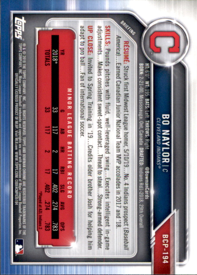 2019 Bowman Chrome Baseball "Prospects" Insert Cards #BCP1 to #BCP250 - Picture 287 of 353