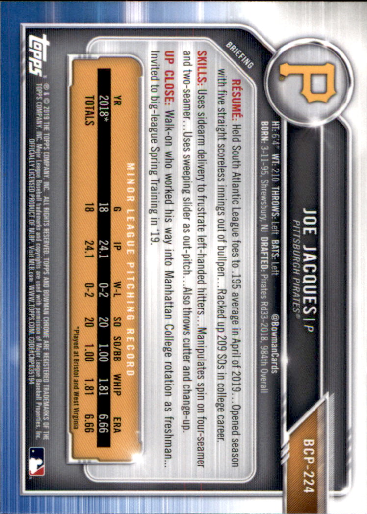 2019 Bowman Chrome Baseball "Prospects" Insert Cards #BCP1 to #BCP250 - Picture 325 of 353