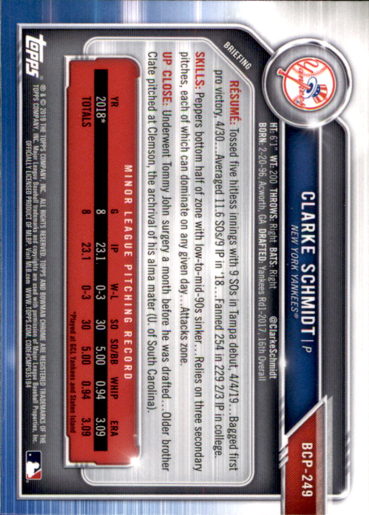 2019 Bowman Chrome Baseball "Prospects" Insert Cards #BCP1 to #BCP250 - Picture 353 of 353