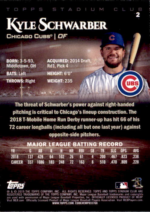 2019 Stadium Club (Topps) Baseball Part 1 Main Set Cards #1 to #150 - Picture 4 of 286