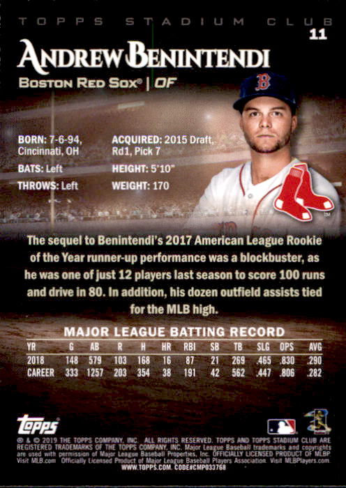2019 Stadium Club (Topps) Baseball Part 1 Main Set Cards #1 to #150 - Picture 20 of 286