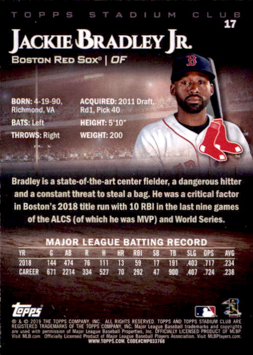 2019 Stadium Club (Topps) Baseball Part 1 Main Set Cards #1 to #150 - Picture 32 of 286