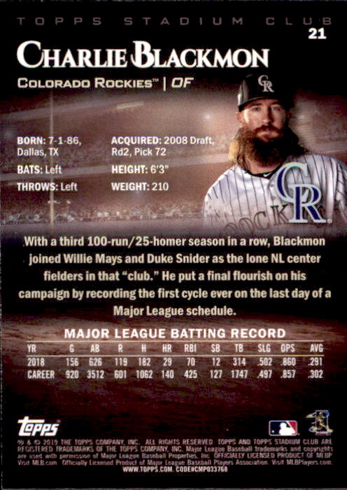 2019 Stadium Club (Topps) Baseball Part 1 Main Set Cards #1 to #150 - Picture 40 of 286