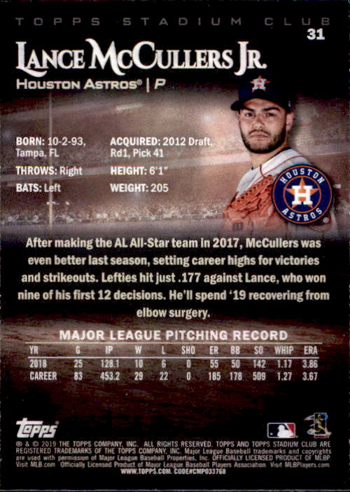 2019 Stadium Club (Topps) Baseball Part 1 Main Set Cards #1 to #150 - Picture 60 of 286
