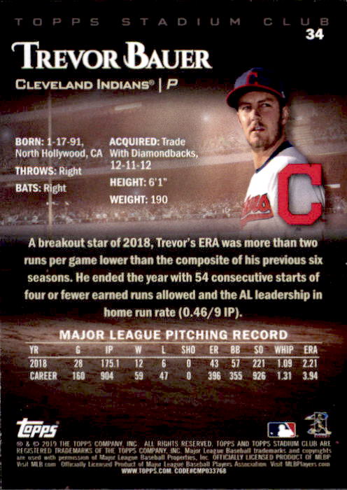 2019 Stadium Club (Topps) Baseball Part 1 Main Set Cards #1 to #150 - Picture 66 of 286