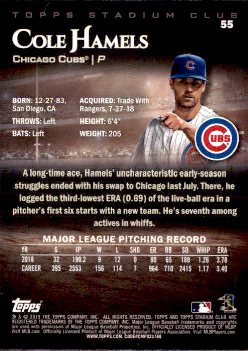 2019 Stadium Club (Topps) Baseball Part 1 Main Set Cards #1 to #150 - Picture 106 of 286