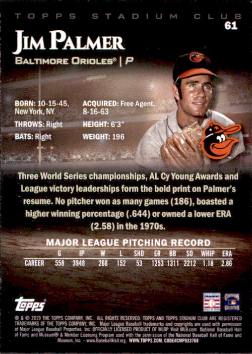 2019 Stadium Club (Topps) Baseball Part 1 Main Set Cards #1 to #150 - Picture 118 of 286
