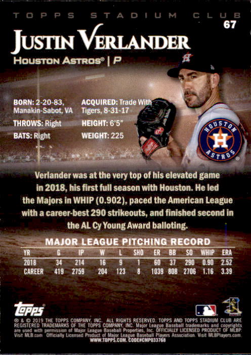 2019 Stadium Club (Topps) Baseball Part 1 Main Set Cards #1 to #150 - Picture 130 of 286