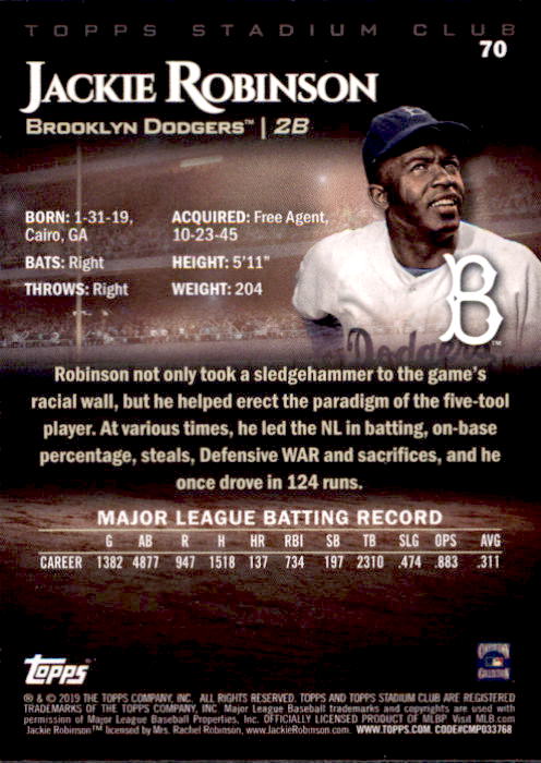 2019 Stadium Club (Topps) Baseball Part 1 Main Set Cards #1 to #150 - Picture 136 of 286