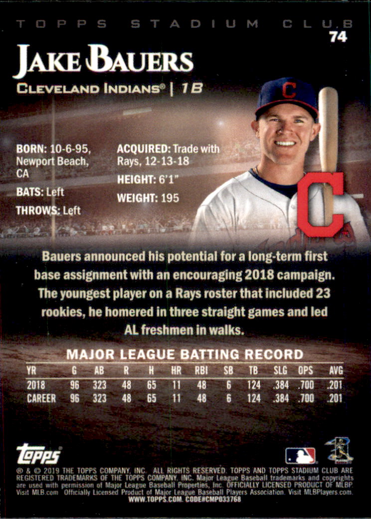 2019 Stadium Club (Topps) Baseball Part 1 Main Set Cards #1 to #150 - Picture 144 of 286