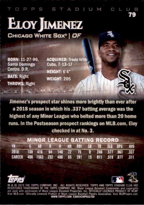 2019 Stadium Club (Topps) Baseball Part 1 Main Set Cards #1 to #150 - Picture 154 of 286