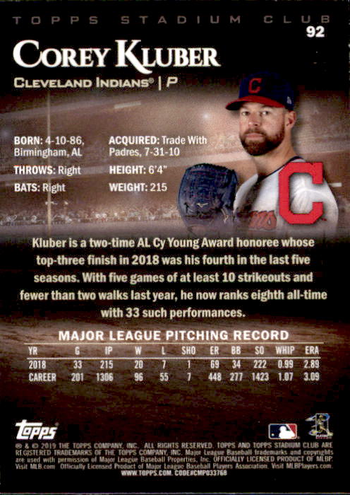 2019 Stadium Club (Topps) Baseball Part 1 Main Set Cards #1 to #150 - Picture 176 of 286