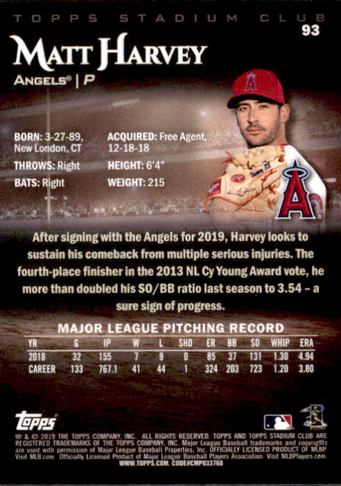 2019 Stadium Club (Topps) Baseball Part 1 Main Set Cards #1 to #150 - Picture 178 of 286