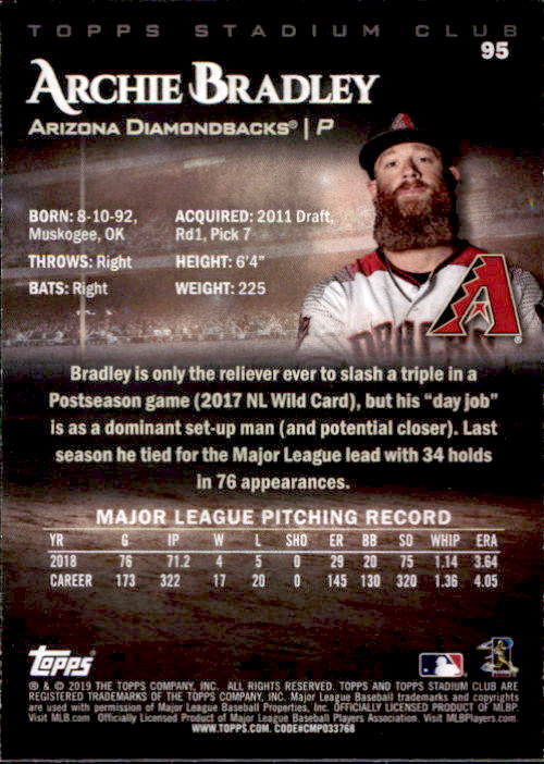 2019 Stadium Club (Topps) Baseball Part 1 Main Set Cards #1 to #150 - Picture 182 of 286