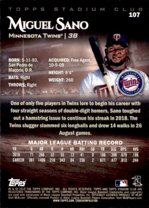 2019 Stadium Club (Topps) Baseball Part 1 Main Set Cards #1 to #150 - Picture 202 of 286