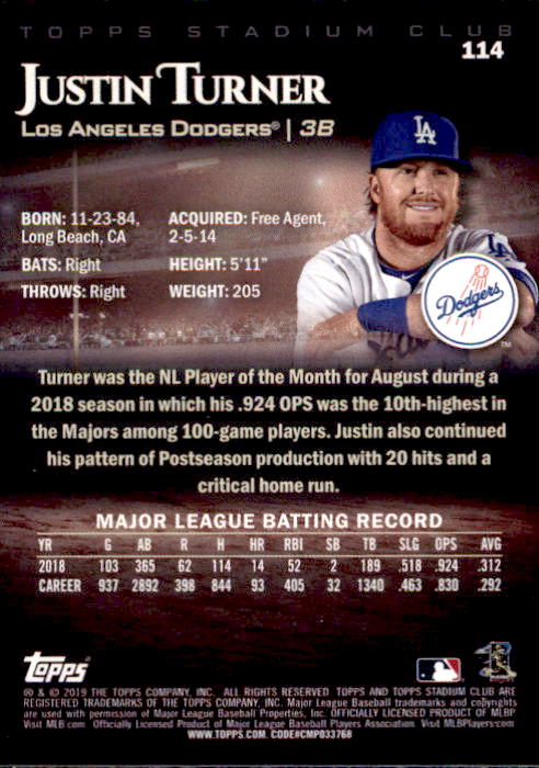 2019 Stadium Club (Topps) Baseball Part 1 Main Set Cards #1 to #150 - Picture 216 of 286