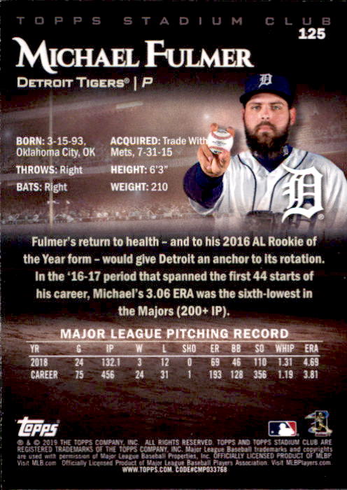 2019 Stadium Club (Topps) Baseball Part 1 Main Set Cards #1 to #150 - Picture 238 of 286