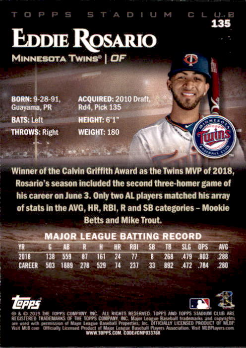 2019 Stadium Club (Topps) Baseball Part 1 Main Set Cards #1 to #150 - Picture 258 of 286
