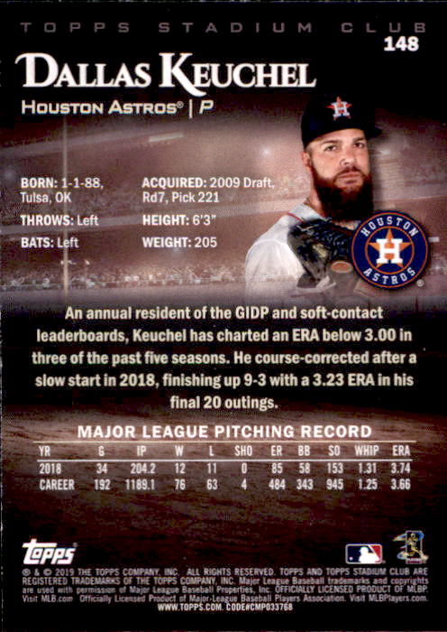 2019 Stadium Club (Topps) Baseball Part 1 Main Set Cards #1 to #150 - Picture 282 of 286