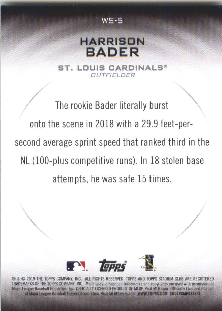2019 Stadium Club (Topps) Baseball Part 4 Autograph and Insert Cards - Picture 159 of 181