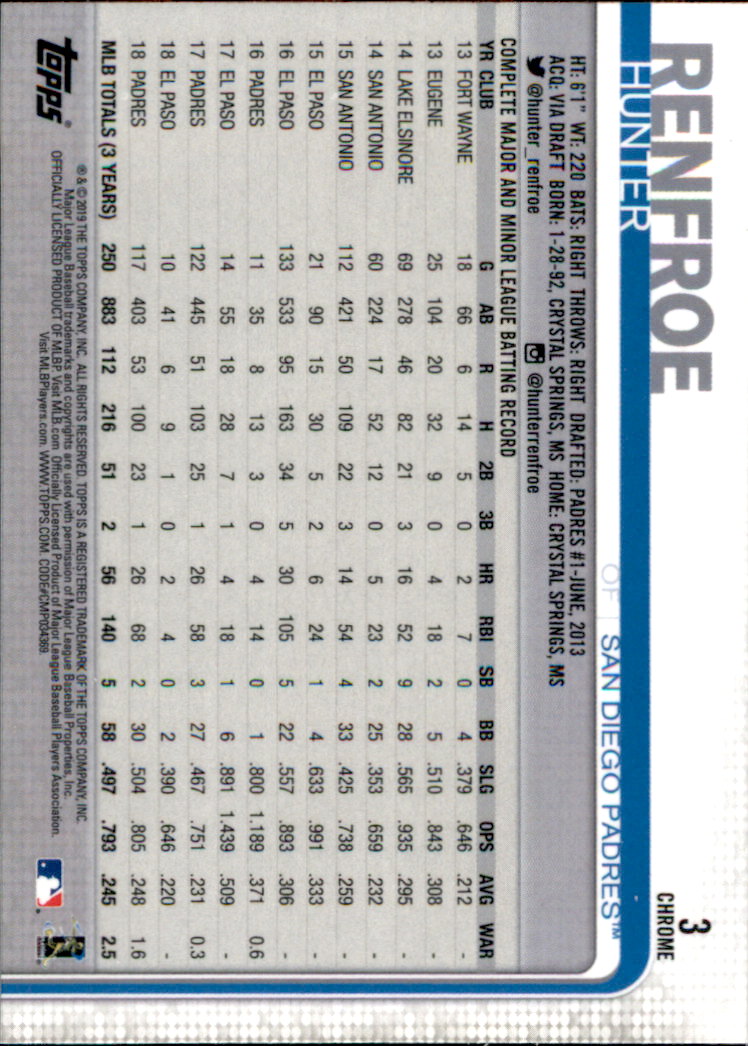 2019 Topps Chrome Baseball Part 1 Main Set Cards #1 to #204 - Picture 5 of 377