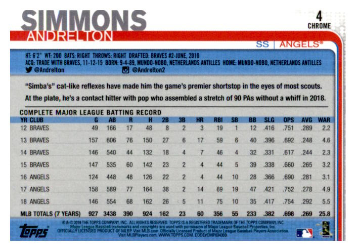 2019 Topps Chrome Baseball Part 1 Main Set Cards #1 to #204 - Picture 7 of 377
