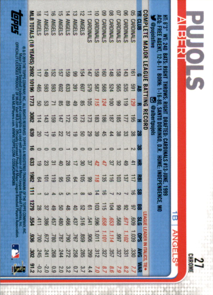 2019 Topps Chrome Baseball Part 1 Main Set Cards #1 to #204 - Picture 53 of 377