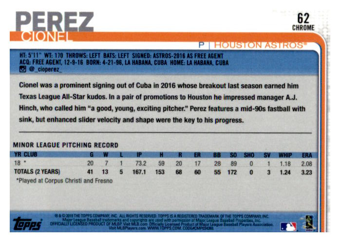 2019 Topps Chrome Baseball Part 1 Main Set Cards #1 to #204 - Picture 122 of 377