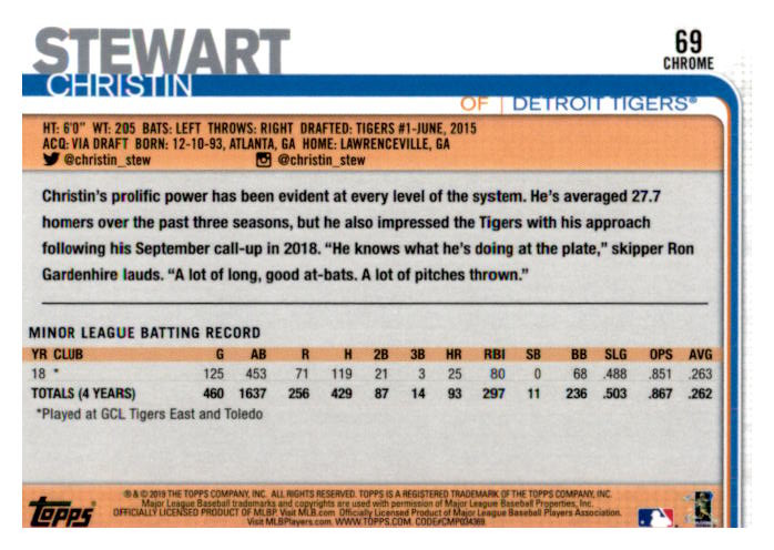 2019 Topps Chrome Baseball Part 1 Main Set Cards #1 to #204 - Picture 135 of 377
