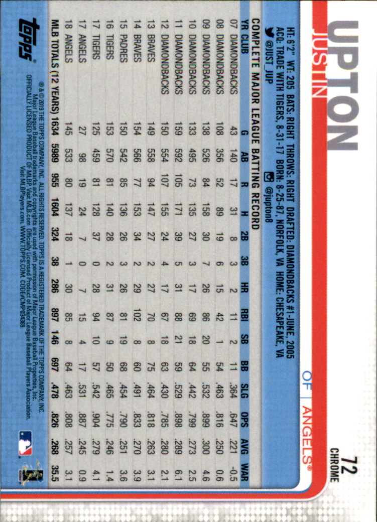 2019 Topps Chrome Baseball Part 1 Main Set Cards #1 to #204 - Picture 140 of 377