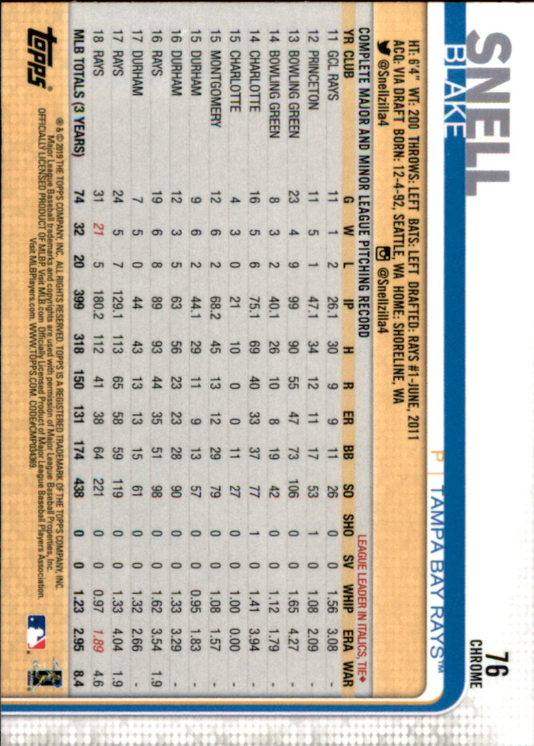 2019 Topps Chrome Baseball Part 1 Main Set Cards #1 to #204 - Picture 148 of 377