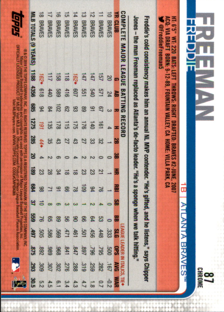 2019 Topps Chrome Baseball Part 1 Main Set Cards #1 to #204 - Picture 168 of 377