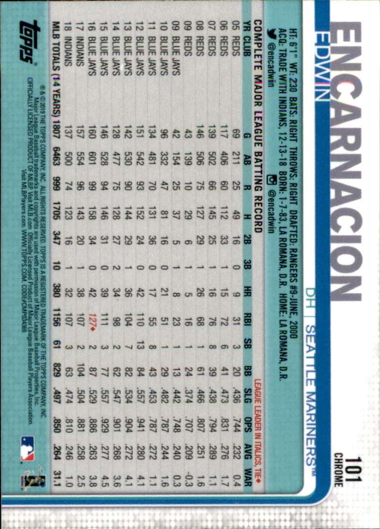 2019 Topps Chrome Baseball Part 1 Main Set Cards #1 to #204 - Picture 192 of 377