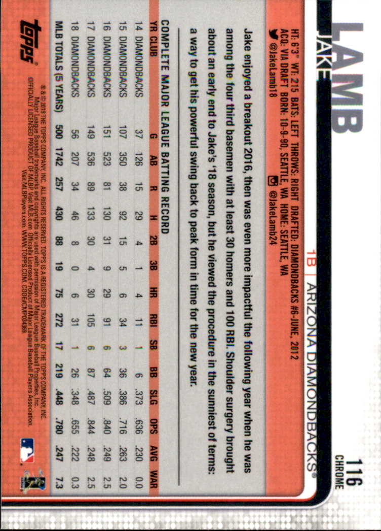 2019 Topps Chrome Baseball Part 1 Main Set Cards #1 to #204 - Picture 222 of 377