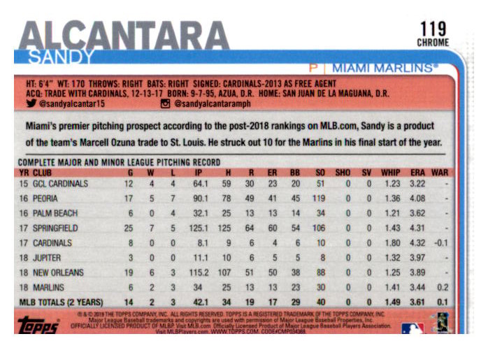 2019 Topps Chrome Baseball Part 1 Main Set Cards #1 to #204 - Picture 226 of 377