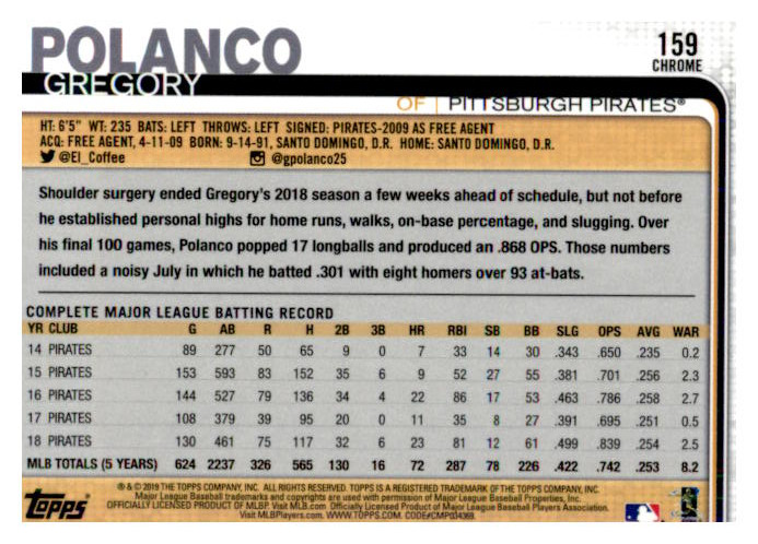 2019 Topps Chrome Baseball Part 1 Main Set Cards #1 to #204 - Picture 290 of 377