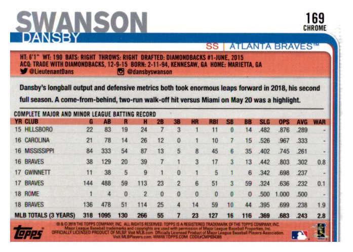 2019 Topps Chrome Baseball Part 1 Main Set Cards #1 to #204 - Picture 309 of 377