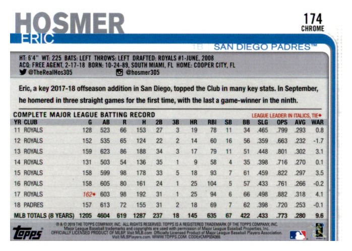 2019 Topps Chrome Baseball Part 1 Main Set Cards #1 to #204 - Picture 319 of 377