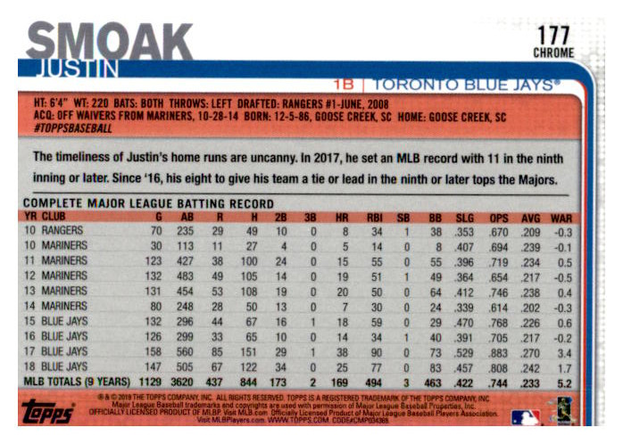 2019 Topps Chrome Baseball Part 1 Main Set Cards #1 to #204 - Picture 325 of 377