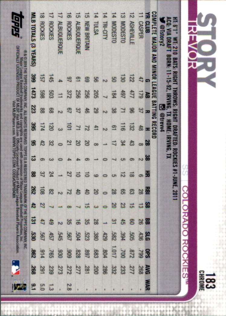 2019 Topps Chrome Baseball Part 1 Main Set Cards #1 to #204 - Picture 335 of 377