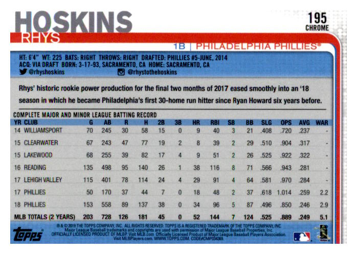 2019 Topps Chrome Baseball Part 1 Main Set Cards #1 to #204 - Picture 359 of 377