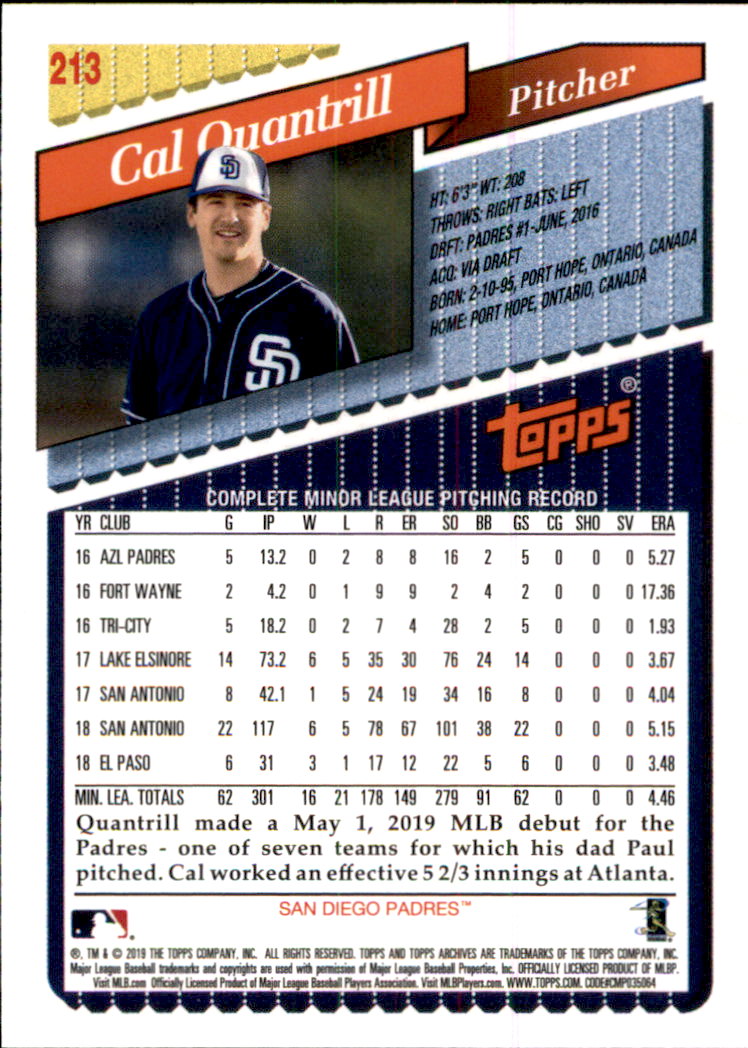 2019 Topps Archives Baseball Part 2 Main Set Cards #201 to #330 - Picture 27 of 225