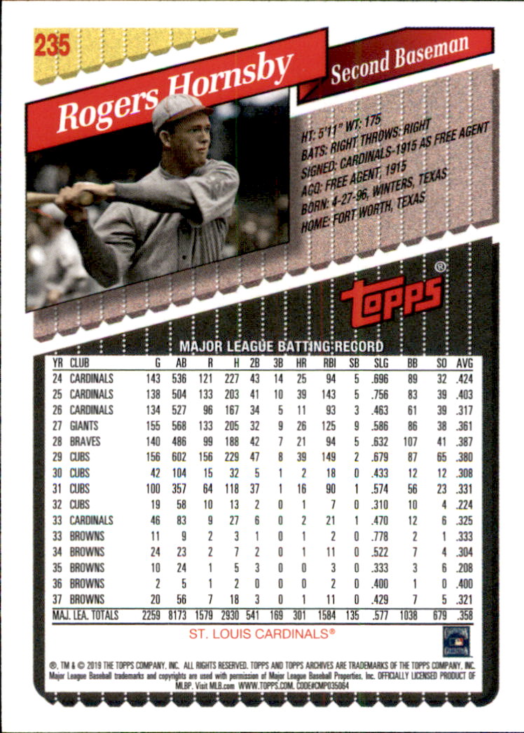 2019 Topps Archives Baseball Part 2 Main Set Cards #201 to #330 - Picture 69 of 225