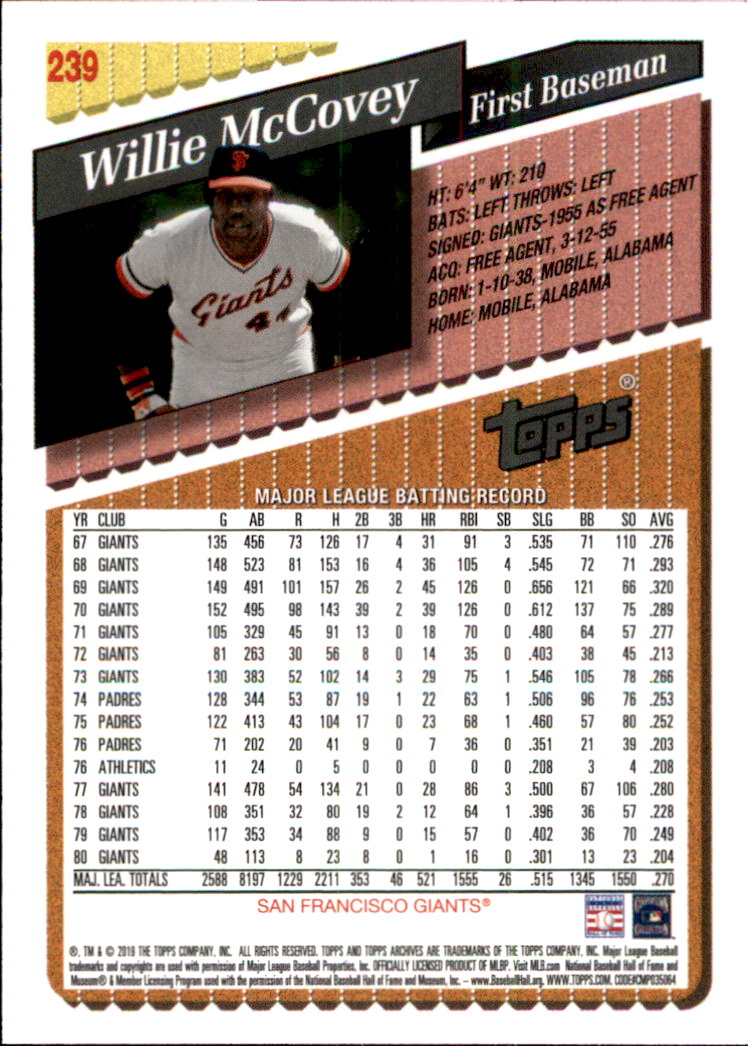 2019 Topps Archives Baseball Part 2 Main Set Cards #201 to #330 - Picture 77 of 225